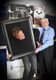 Graeme losing his head with Councillor Allen Kerr promoting magic in March 2015